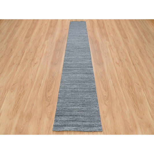 Modern and Contemporary Wool Hand Loomed Rug Grey No Border 2.6X15.10 -O065565
