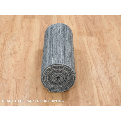 Modern and Contemporary Wool Hand Loomed Rug Grey No Border 2.6X15.10 -O065565