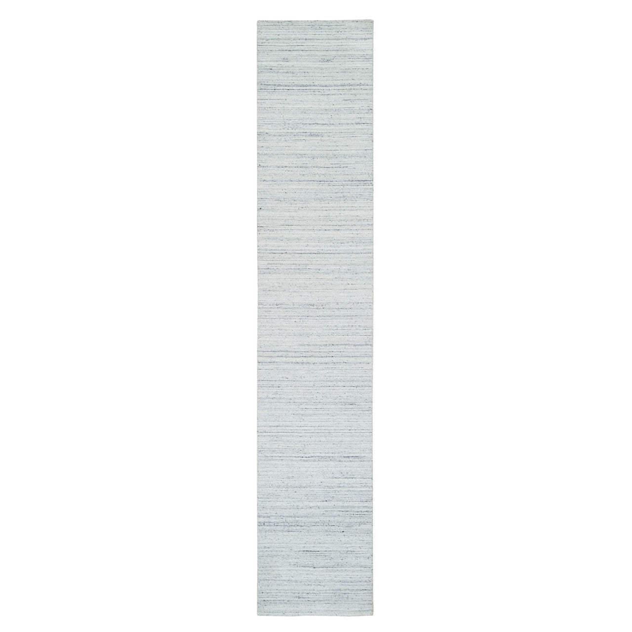 Ivory 2'8" x 14'0" Modern and Contemporary Handloom Wool Rug - Sku: O065569