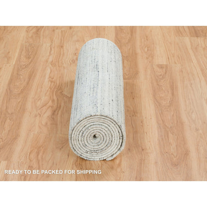 Modern and Contemporary Wool Hand Loomed Rug Ivory No Border 2.8X14.0 -O065569