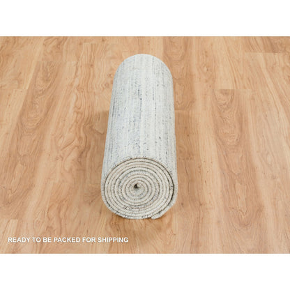 Modern and Contemporary Wool Hand Loomed Rug Ivory No Border 2.8X13.10 -O065570