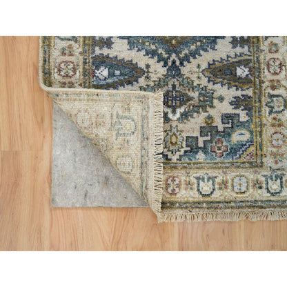 Tribal & Geometric Wool Hand Knotted Rug Ivory Ivory 2.6X9.10 -O065573