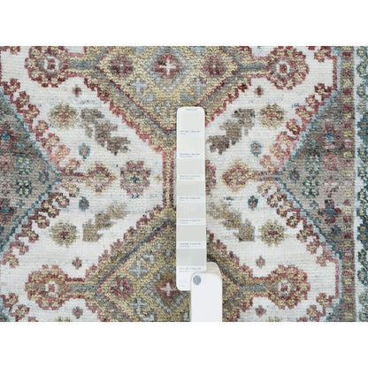 Tribal & Geometric Wool Hand Knotted Rug Ivory Ivory 2.7X9.9 -O065574