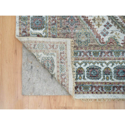 Tribal & Geometric Wool Hand Knotted Rug Ivory 6.1x9.0 -O065577