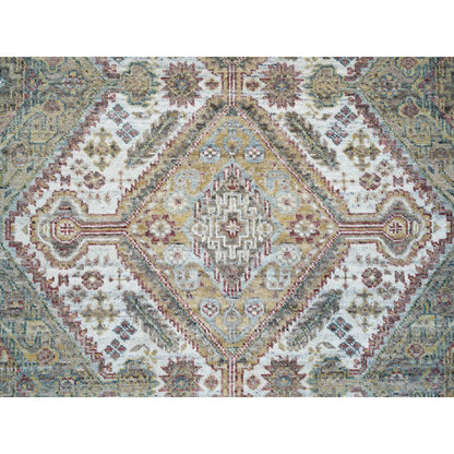 Tribal & Geometric Wool Hand Knotted Rug Ivory 6.1x9.0 -O065577