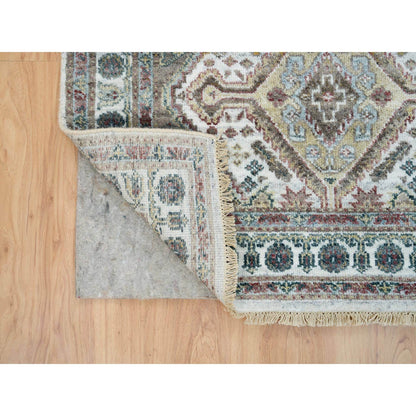 Tribal & Geometric Wool Hand Knotted Rug Ivory Ivory 4.0X5.10 -O065578