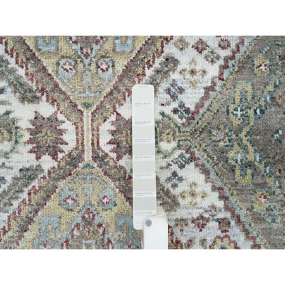 Tribal & Geometric Wool Hand Knotted Rug Ivory Ivory 4.0X5.10 -O065578