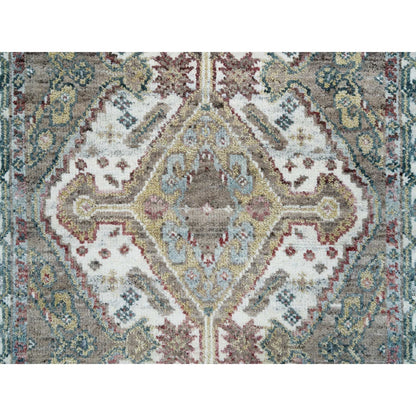 Tribal & Geometric Wool Hand Knotted Rug Ivory Ivory 3.0X5.0 -O065580