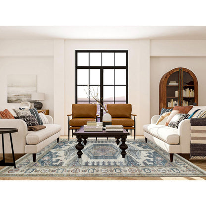 Tribal & Geometric Wool Hand Knotted Rug Ivory Ivory 8.0X10.0 -O065584