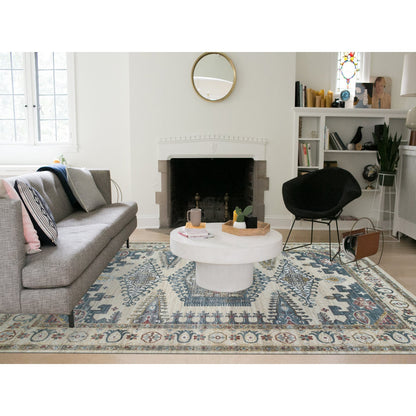 Tribal & Geometric Wool Hand Knotted Rug Ivory Ivory 10.0X14.0 -O065595