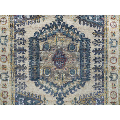 Tribal & Geometric Wool Hand Knotted Rug Ivory Ivory 3.0X5.0 -O065600