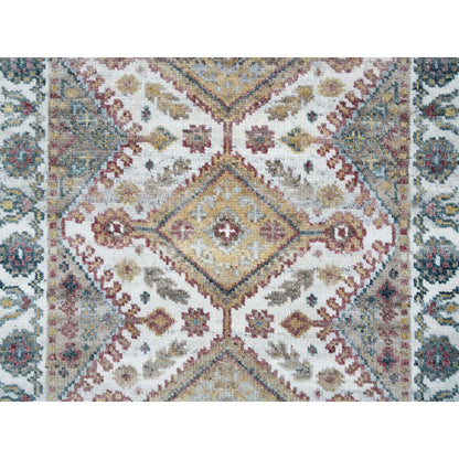 Tribal & Geometric Wool Hand Knotted Rug Ivory Ivory 2.7X18.0 -O065610