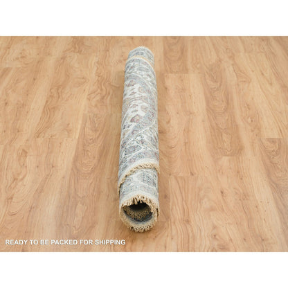 Tribal & Geometric Wool Hand Knotted Rug Ivory Ivory 5.10X5.10 -O065615