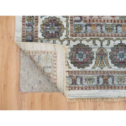 Tribal & Geometric Wool Hand Knotted Rug Ivory Ivory 12.0X17.10 -O065621