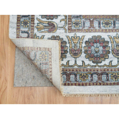 Tribal & Geometric Wool Hand Knotted Rug Ivory Ivory 13.9X15.10 -O065622