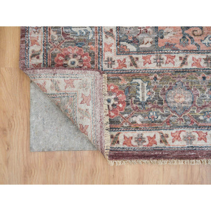 Tribal & Geometric Wool Hand Knotted Rug Red Gray 10.0X9.10 -O065629
