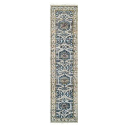 Tribal & Geometric Wool Hand Knotted Rug Ivory Ivory 2.7X11.10 -O065634