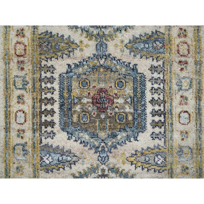 Tribal & Geometric Wool Hand Knotted Rug Ivory Ivory 2.7X11.10 -O065634