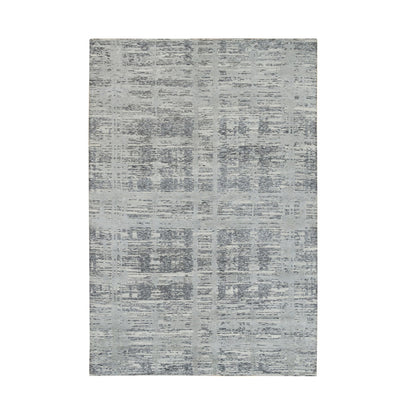 Modern and Contemporary Wool Hand Knotted Rug Grey No Border 6.1X9.2 -O065643