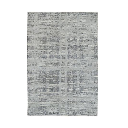 Modern and Contemporary Wool Hand Knotted Rug Grey No Border 6.1X9.2 -O065643
