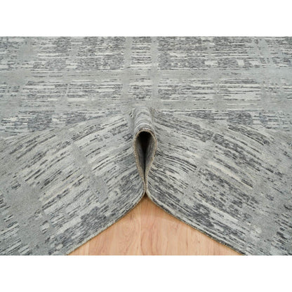 Modern and Contemporary Wool Hand Knotted Rug Grey No Border 6.1X9.2 -O065643