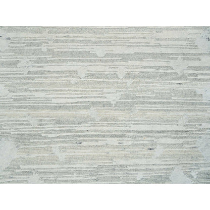 Modern and Contemporary Wool Hand Knotted Rug Ivory No Border 2.6X16.0 -O065644