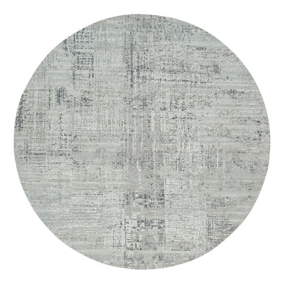 Modern and Contemporary Wool Hand Knotted Rug Grey No Border 8.1X8.1 -O065647