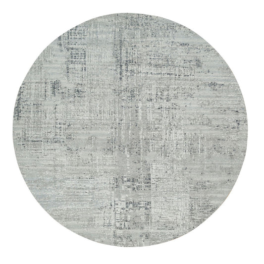 Modern and Contemporary Wool Hand Knotted Rug Grey No Border 8.1X8.1 -O065647