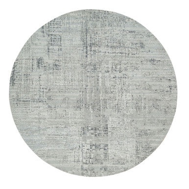 Modern and Contemporary Wool Hand Knotted Rug Grey No Border 8.1X8.1 -O065647
