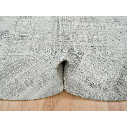 Modern and Contemporary Wool Hand Knotted Rug Grey No Border 8.1X8.1 -O065647