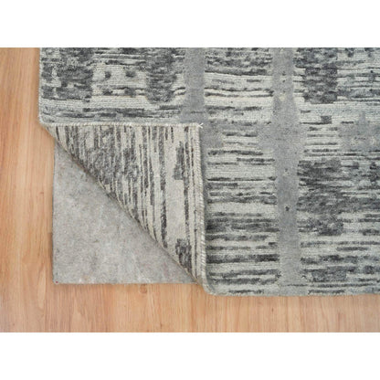 Modern and Contemporary Wool Hand Knotted Rug Grey No Border 2.7X27.10 -O065648