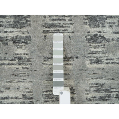 Modern and Contemporary Wool Hand Knotted Rug Grey No Border 2.7X27.10 -O065648