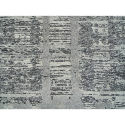 Modern and Contemporary Wool Hand Knotted Rug Grey No Border 2.7X27.10 -O065648