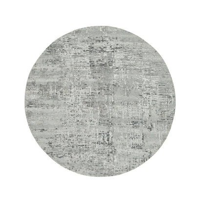 Modern and Contemporary Wool Hand Knotted Rug Grey No Border 4.10X4.10 -O065652