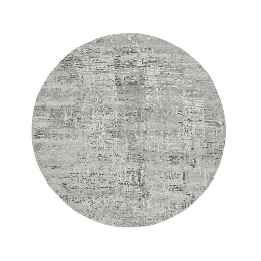 Modern and Contemporary Wool Hand Knotted Rug Grey No Border 4.10X4.10 -O065652