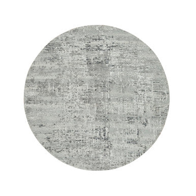 Modern and Contemporary Wool Hand Knotted Rug Grey No Border 4.10X4.10 -O065652