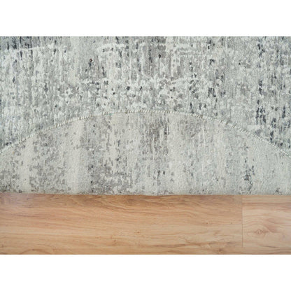 Modern and Contemporary Wool Hand Knotted Rug Grey No Border 4.10X4.10 -O065652