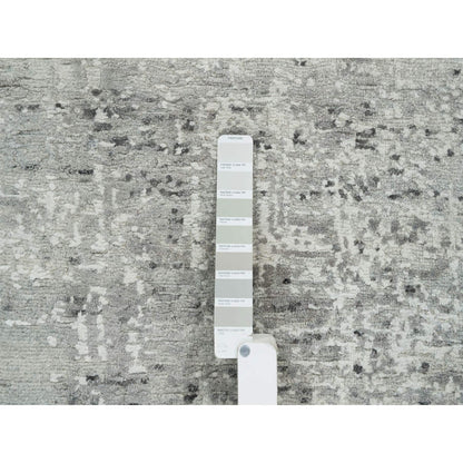 Modern and Contemporary Wool Hand Knotted Rug Grey No Border 4.10X4.10 -O065652