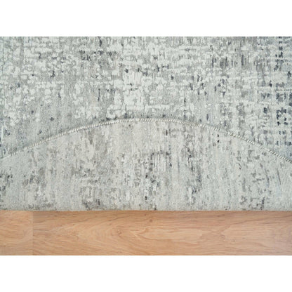 Modern and Contemporary Wool Hand Knotted Rug Grey No Border 6.1X6.1 -O065653