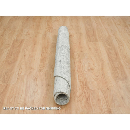 Modern and Contemporary Wool Hand Knotted Rug Grey No Border 6.1X6.1 -O065653