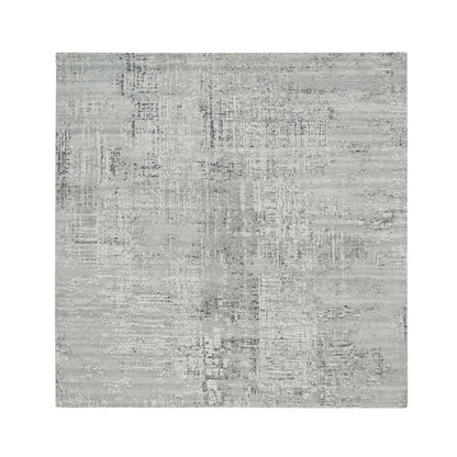 Modern and Contemporary Wool Hand Knotted Rug Grey No Border 6.2X6.2 -O065657
