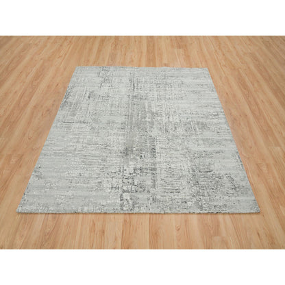Modern and Contemporary Wool Hand Knotted Rug Grey No Border 6.2X6.2 -O065657