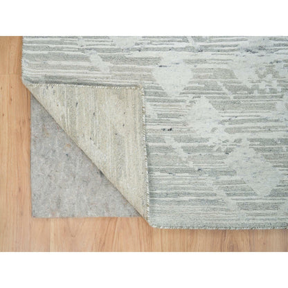 Modern and Contemporary Wool Hand Knotted Rug Ivory No Border 6.1X6.1 -O065658