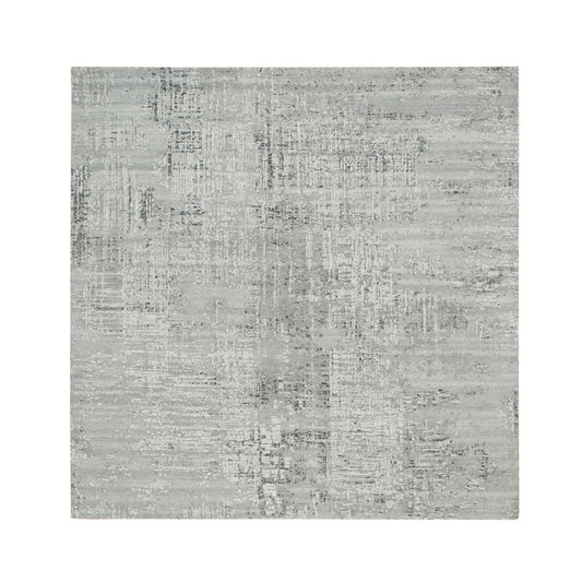 Modern and Contemporary Wool Hand Knotted Rug Grey No Border 6.1X6.2 -O065659