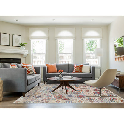 Transitional Wool & Silk Hand Knotted Rug Ivory Ivory 8.3X10.3 -O065664