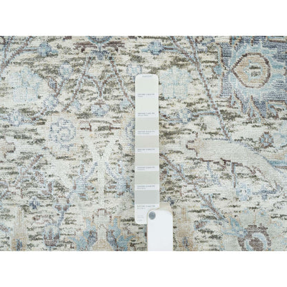 Transitional Wool & Silk Hand Knotted Rug Ivory No Border 3.3X5.0 -O065696