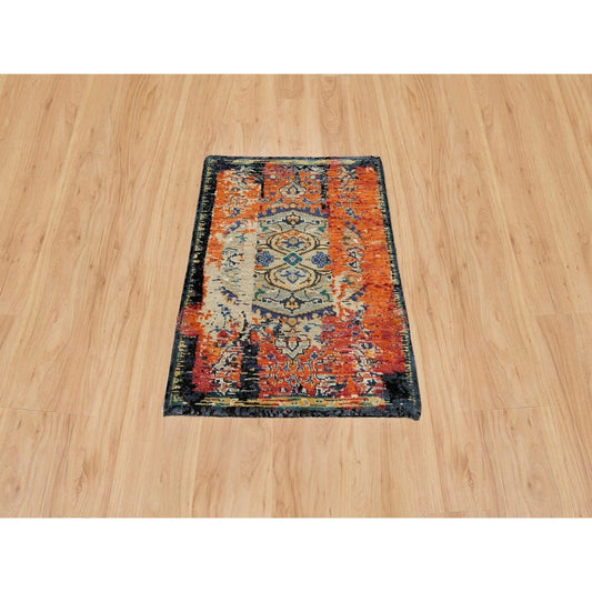 Transitional Wool Hand Knotted Rug Red No Border 2.2X3.2 -O065698