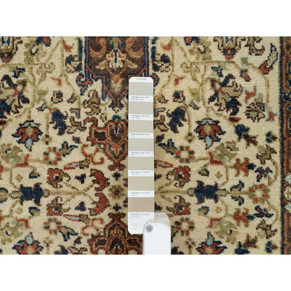 Heriz Wool Hand Knotted Rug Beige Dark Brown 2.7X10.3 -O065713