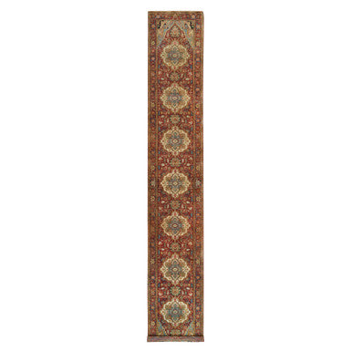 Heriz Wool Hand Knotted Rug Red Red 2.7X16.2 -O065721
