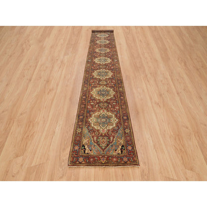 Heriz Wool Hand Knotted Rug Red Red 2.7X16.2 -O065721